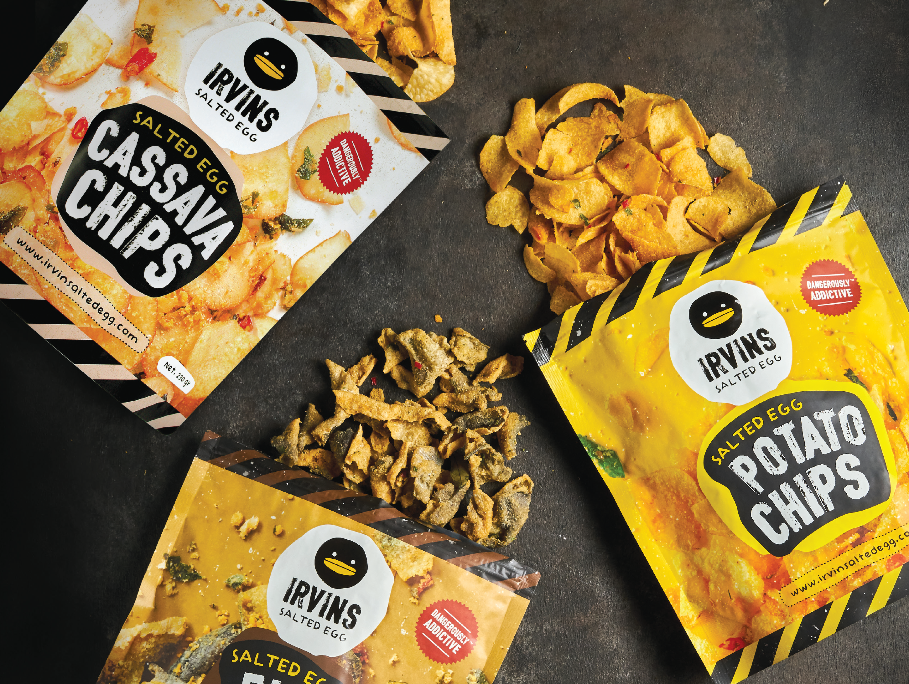 Irvins salted store egg potato chips